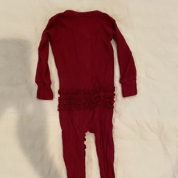 Posh Peanut Dark Red Zippered One Piece- size 9-12m - Picture 3 of 4